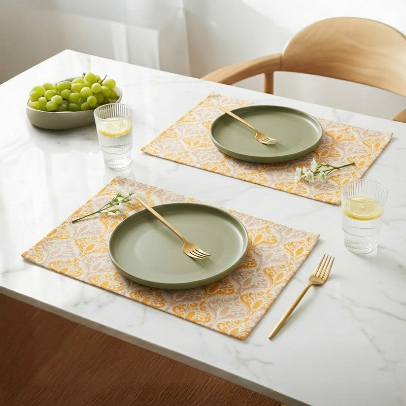 Yellow Prism Weave Canvas Table Mats - Set Of Two - Bundles