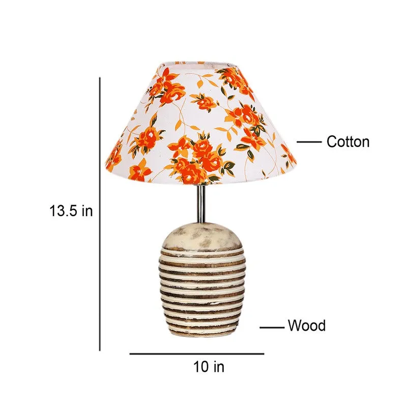 Gloworb Cotton Table Lamp With Wooden Base - Multicolor media 9