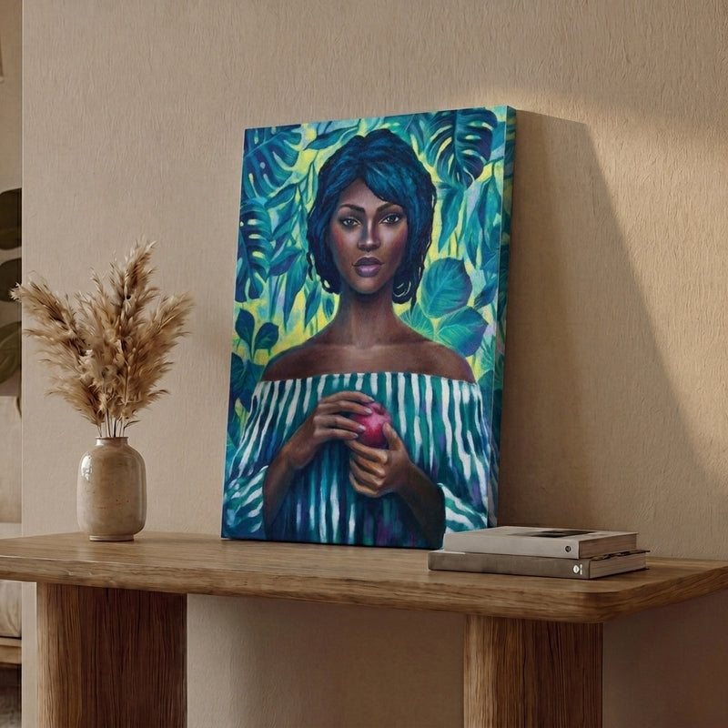 Girl Glimmer Canvas Wall Painting