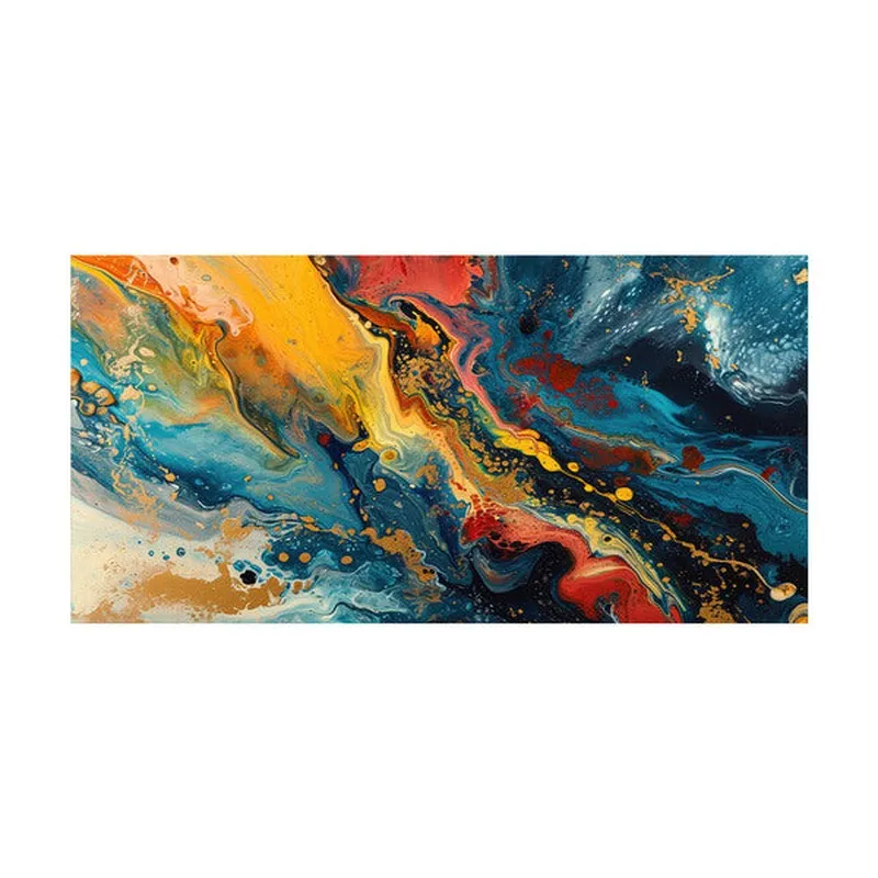 Modern Pour Fluid Wall Painting media 4