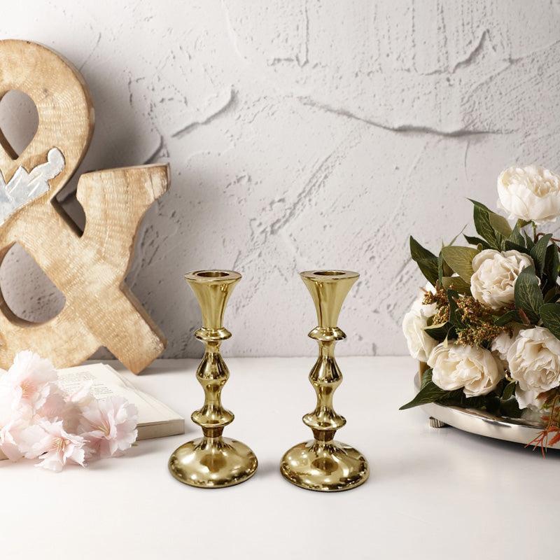 Ottista Taper Candle Holder (Gold) - Set Of Two media 9