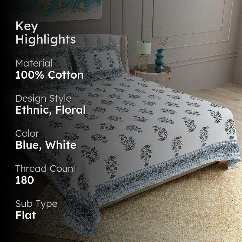 Aarika Ethnic Cotton Bedsheet - 180 TC media 2
