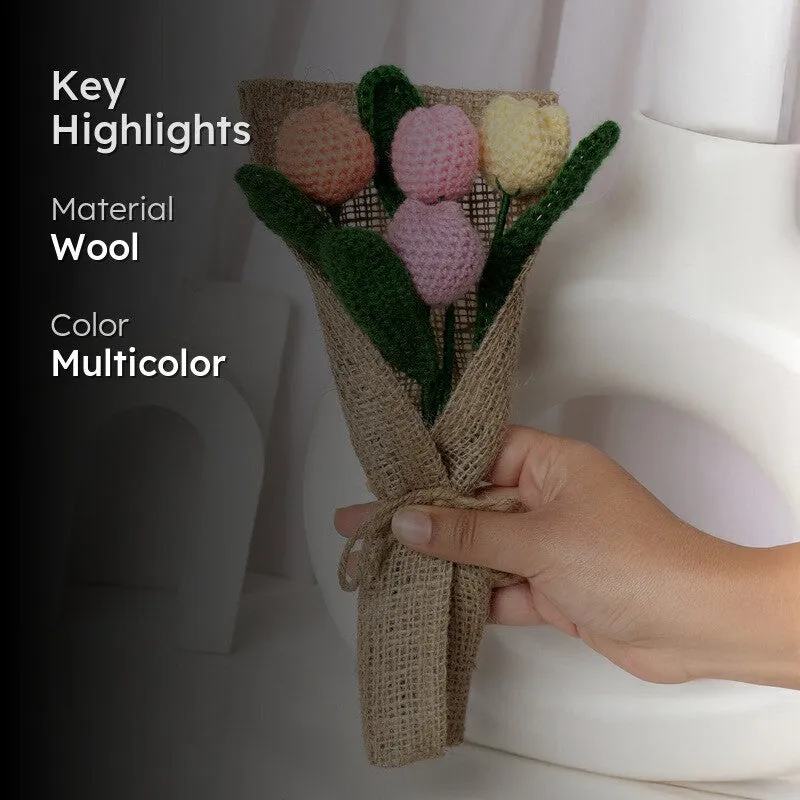 Crochet Handmade Tulip Magic Bouquet - Set Of Four media 2
