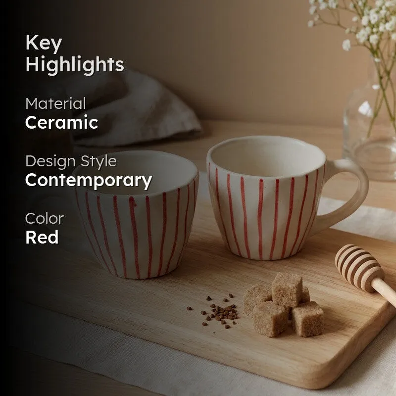 Calm Ceramic Tea Cup (240 mL Each) - Set Of Two media 2