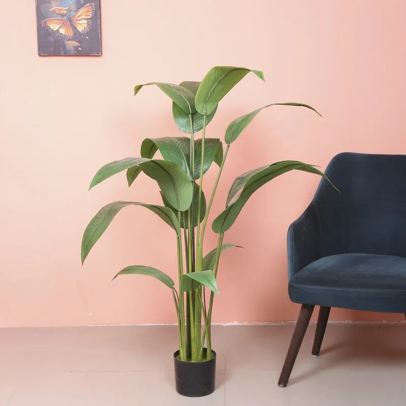 Exotic Bird of Paradise Artificial Plant With Black Plastic Pot media 3