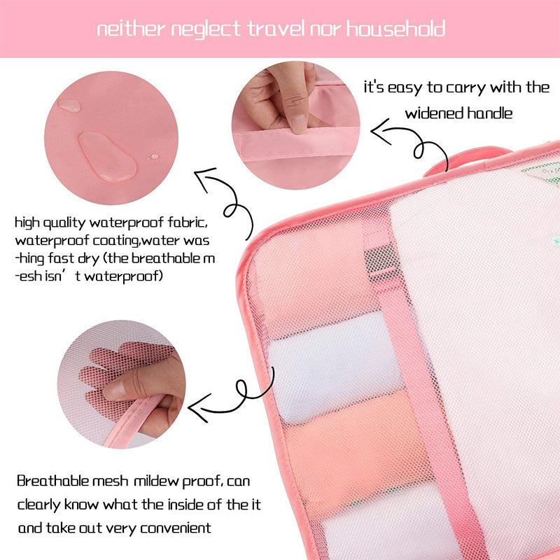 Robbie 7-Piece Pink Travel Organizer Set - Lightweight & Durable media 3