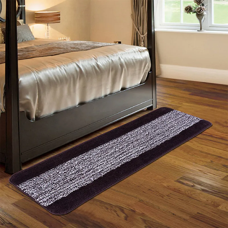 Marvis Anti Skid Micro Fiber Runner Rug - Black media 1