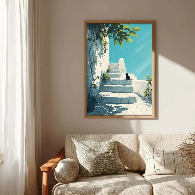 Terracotta Trail Canvas Wall Painting - Brown Frame media 6