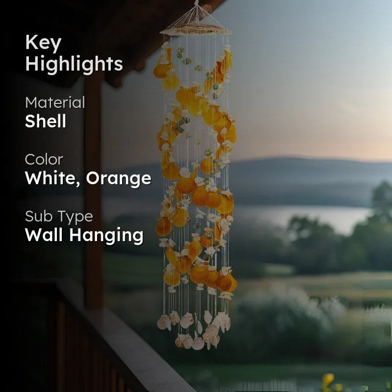 Ocean Whisper Spiral Sea Shell Windchime media 2
