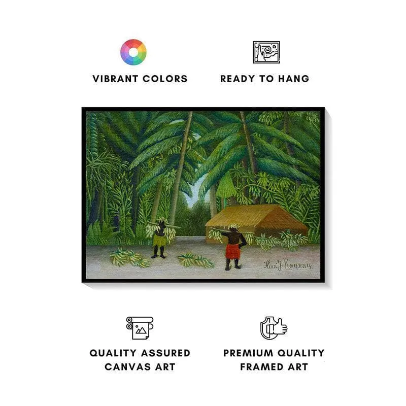 Banana Harvest Canvas Wall Painting - Black Frame media 4