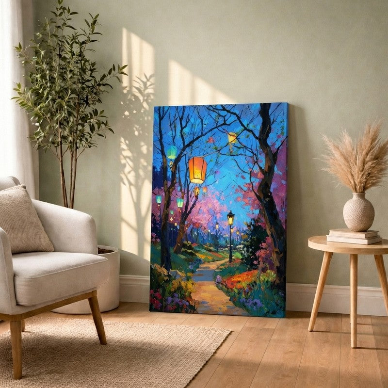 Mystic Glow Garden Path Canvas Wall Art