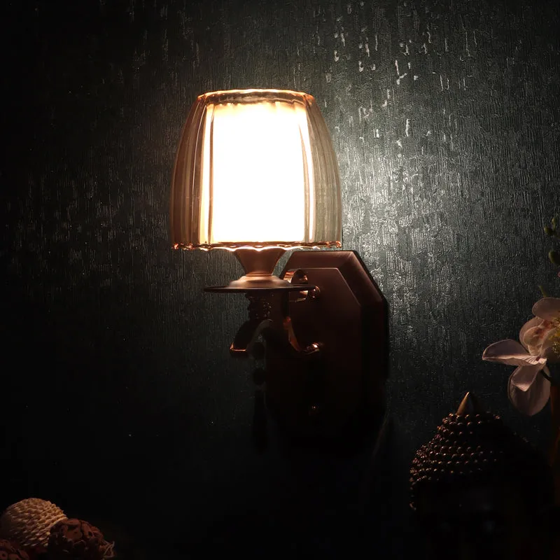 Onyxa  Iron Wall Lamp - Brown & Gold media 4