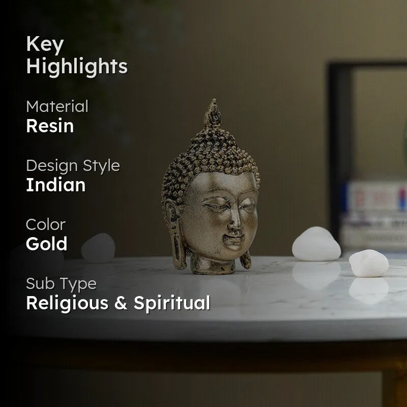 Serene Glow Buddha Decor Showpieces - Gold media 2