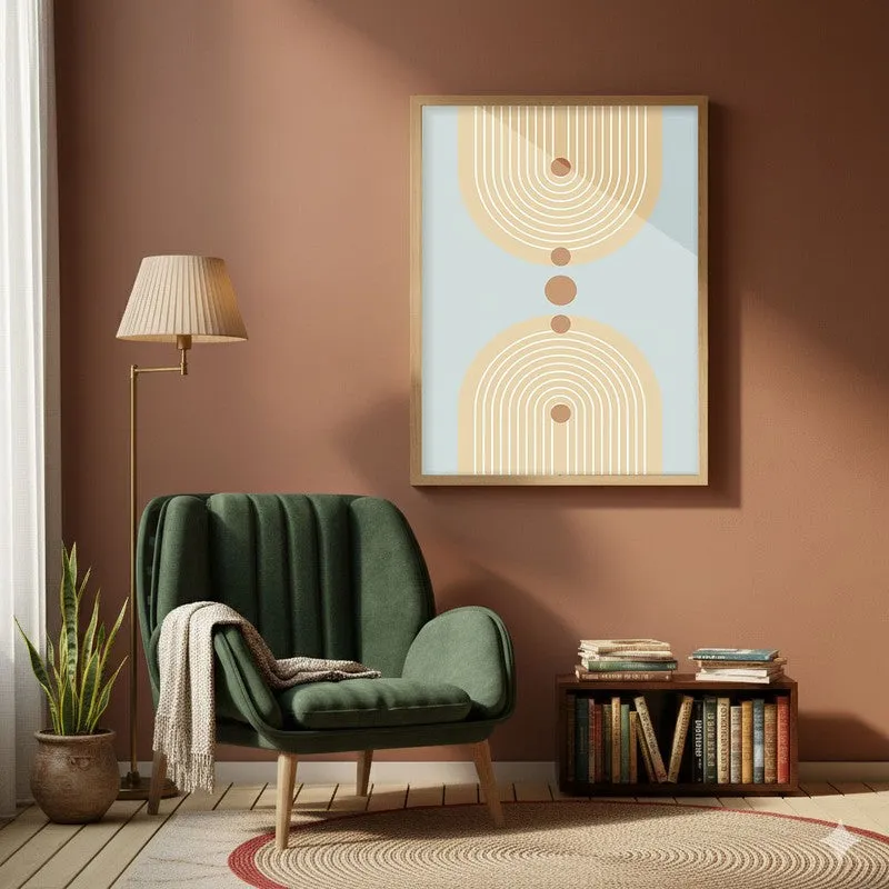 Balanced Sky Canvas Wall Painting With Brown Frame media 6