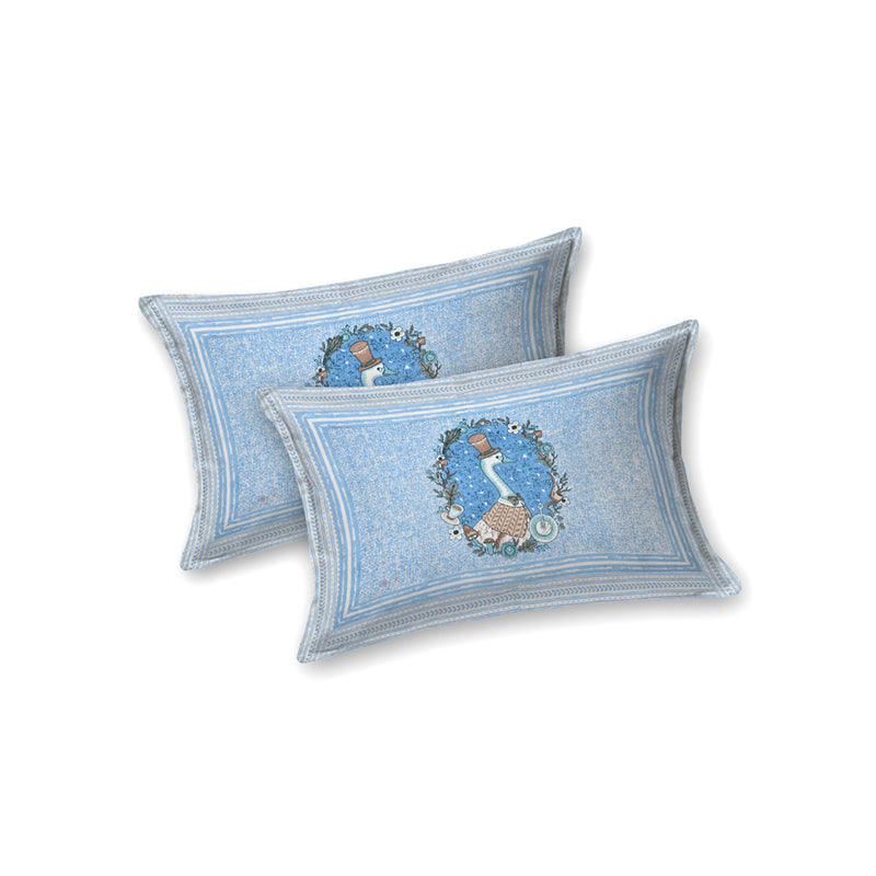 Panchatantra Pals Kids Cotton Bedsheet (Blue) - 140 TC media 5