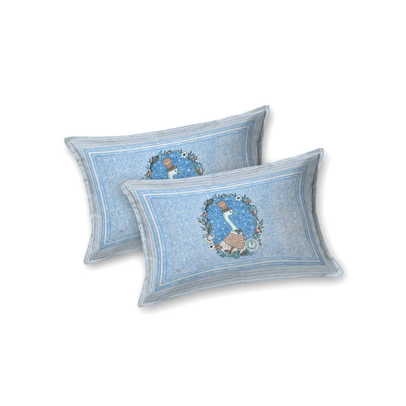 Panchatantra Pals Kids Cotton Bedsheet (Blue) - 140 TC media 5