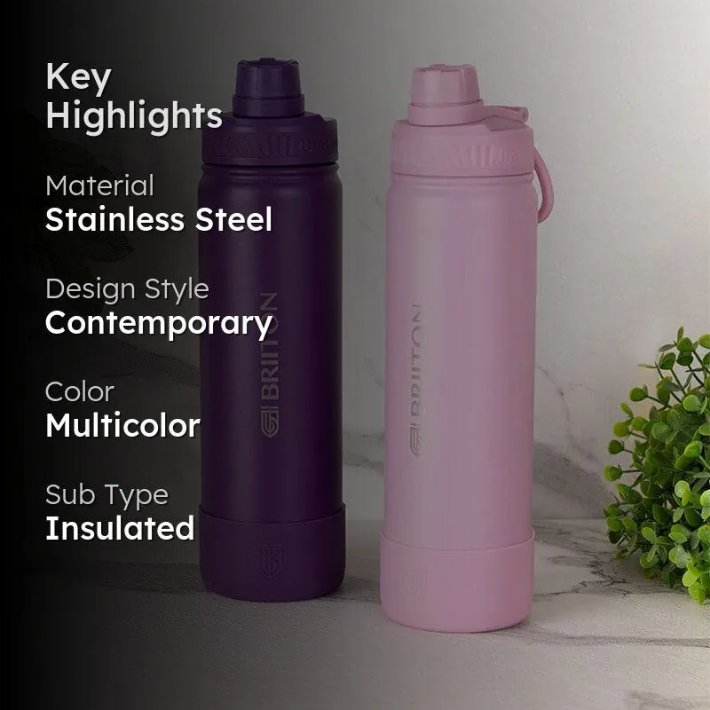 Quench Pal Hot & Cold Thermos Water Bottle (Purple & Pink, 750 mL Each) - Set Of Two media 2