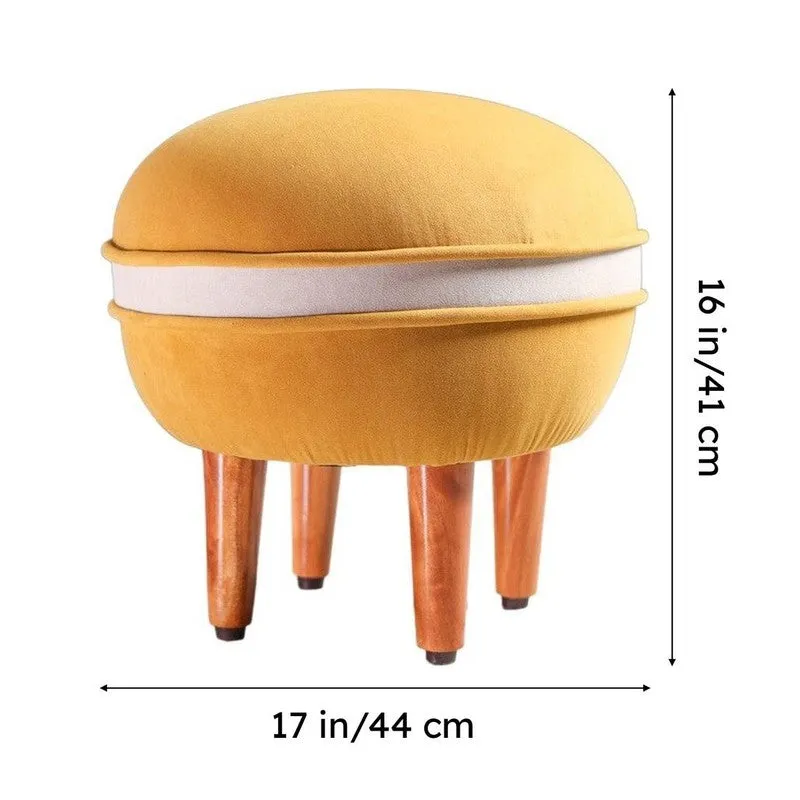 Contemporary Velvet Footrest Ottoman  Yellow media 9