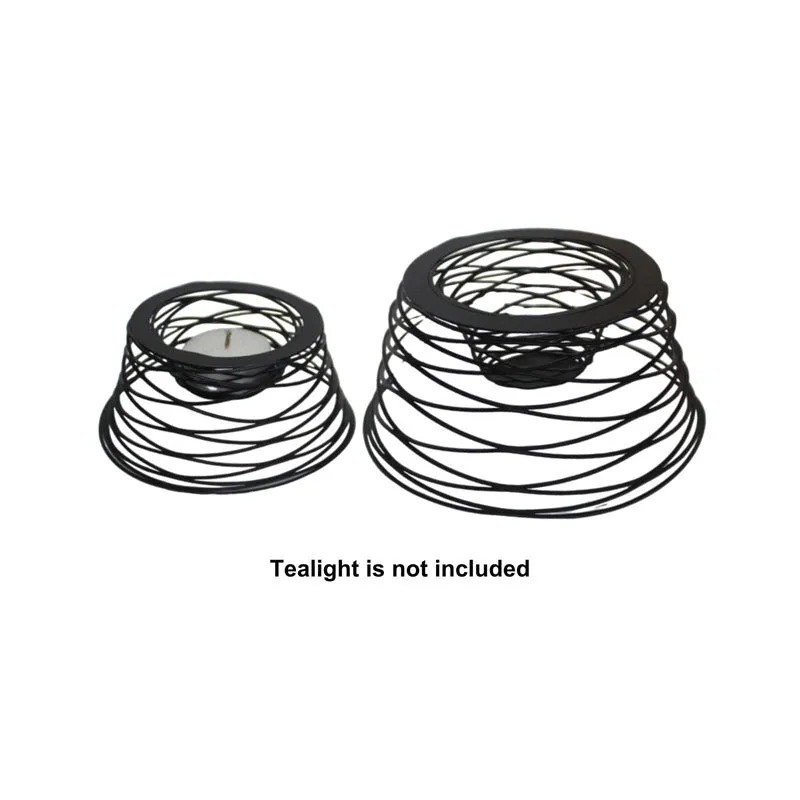 Spiral Black Tealight Candle Holder - Set Of Two media 4