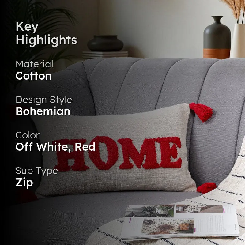 Crimson Comfort Tufted Cushion Cover media 2