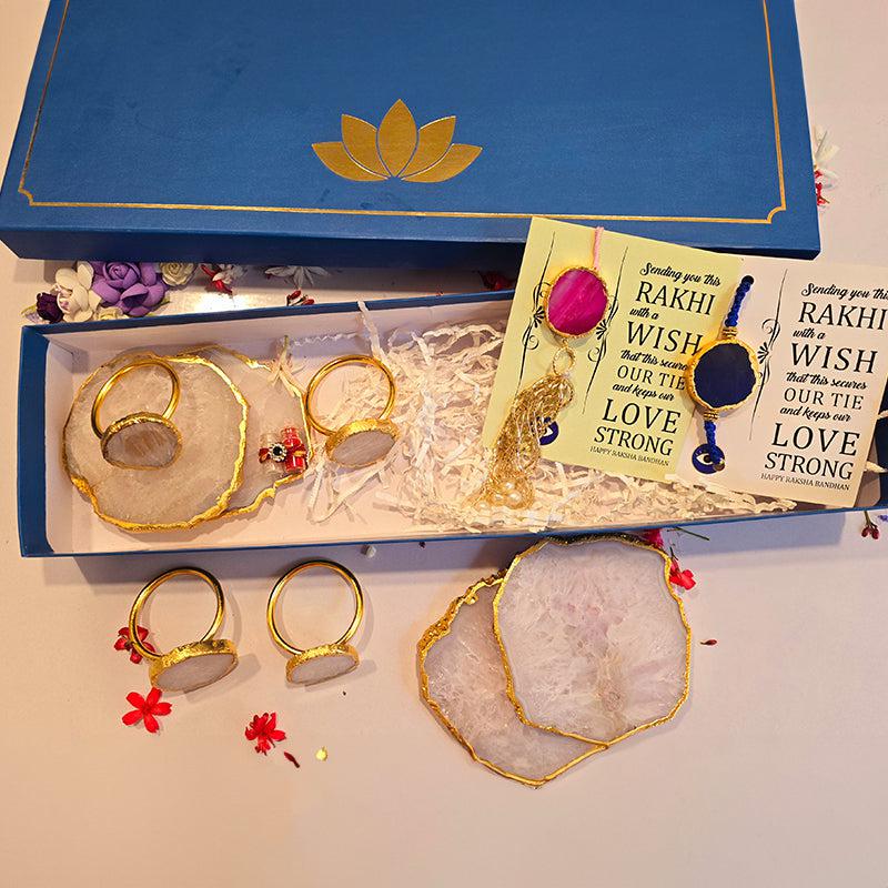Bhai Behen Bond Agate Rakhi Gift Box media 3