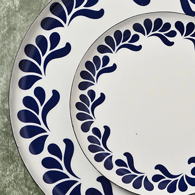 Blue Pottery Metal Platter - Set of Two media 3