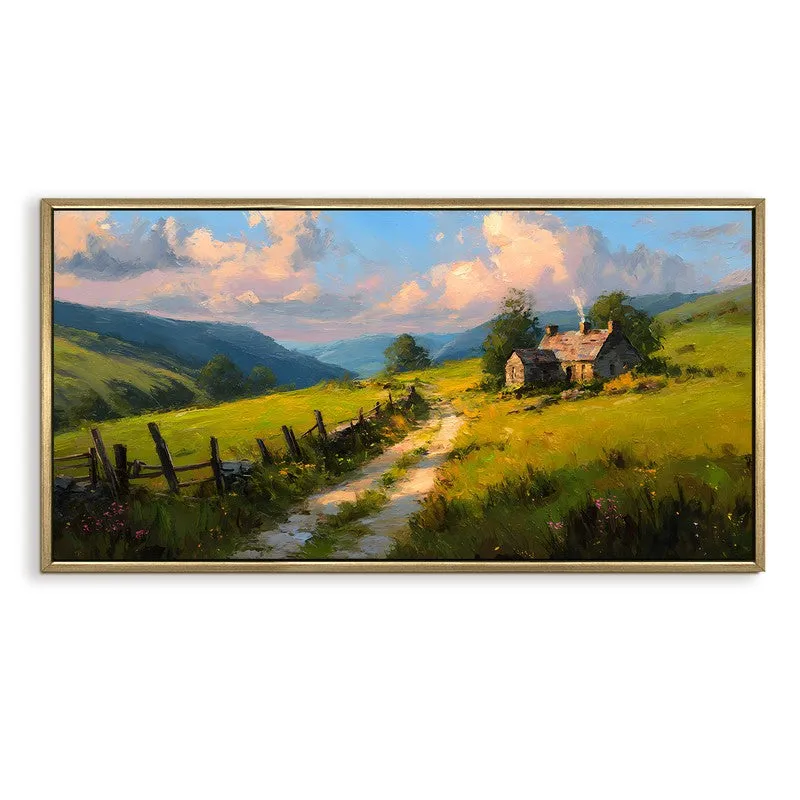Fields at Dusk Canvas Wall Painting With Frame media 3