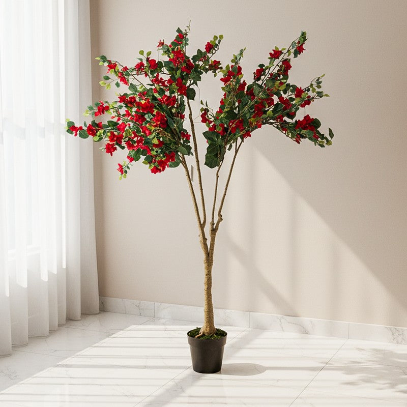 BlossomBerry Artificial Flower Plant With Black Fiber Pot - 6.3 Feet media 3