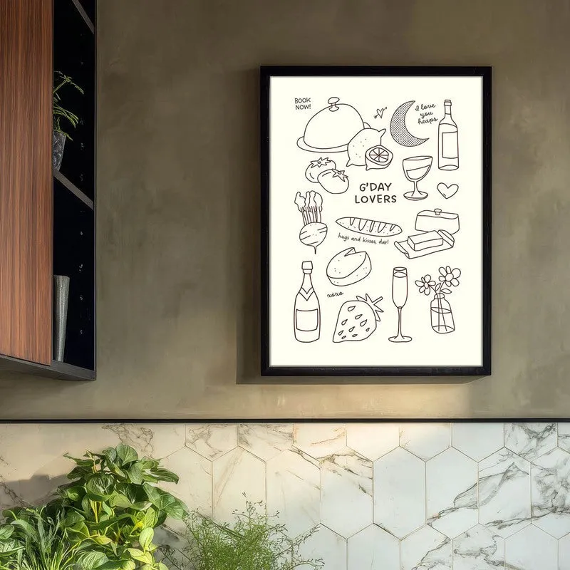 MealDoodle Archival Canvas Wall Art - Black media 3