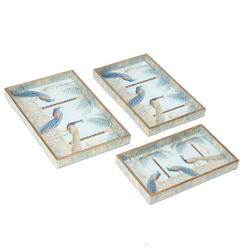 Mayura Neela Rectangle Serving Tray - Set Of Three media 5