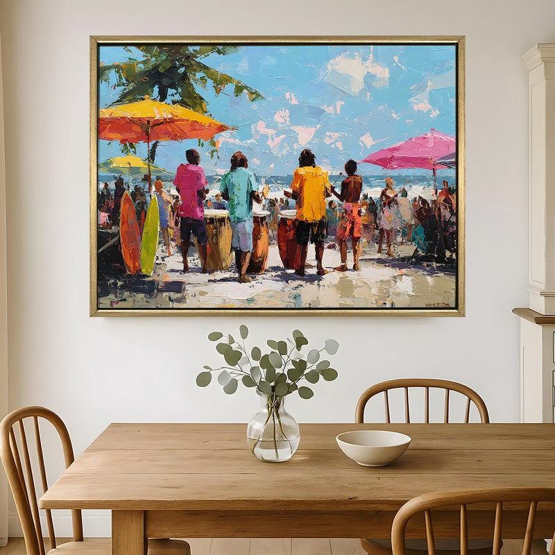 Coastal Melody Canvas Wall Painting With Frame