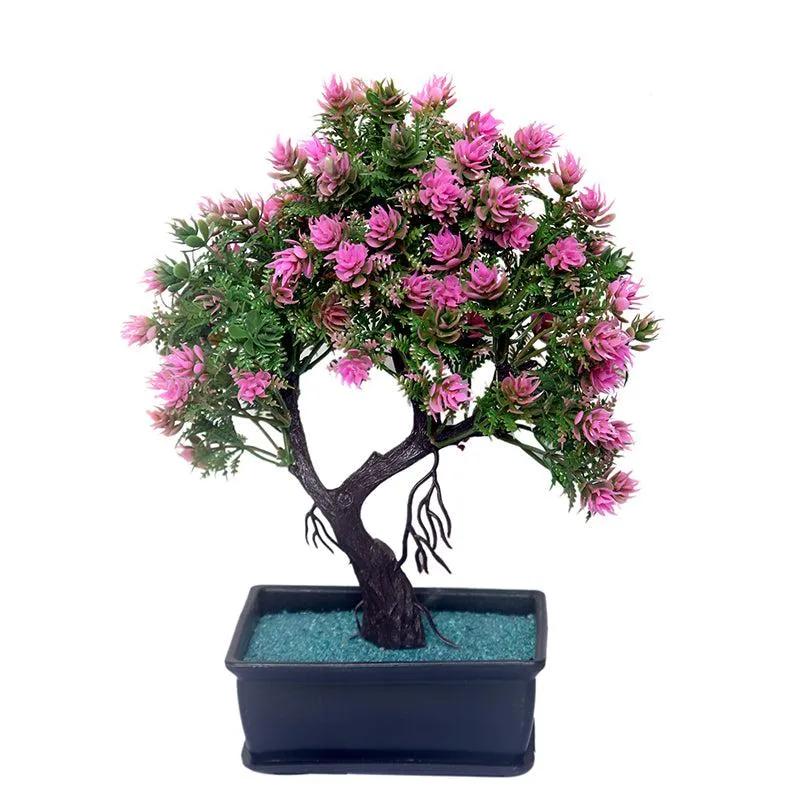 Faux Purple Moyogi Bonsai With Black Plastic Pot media 3