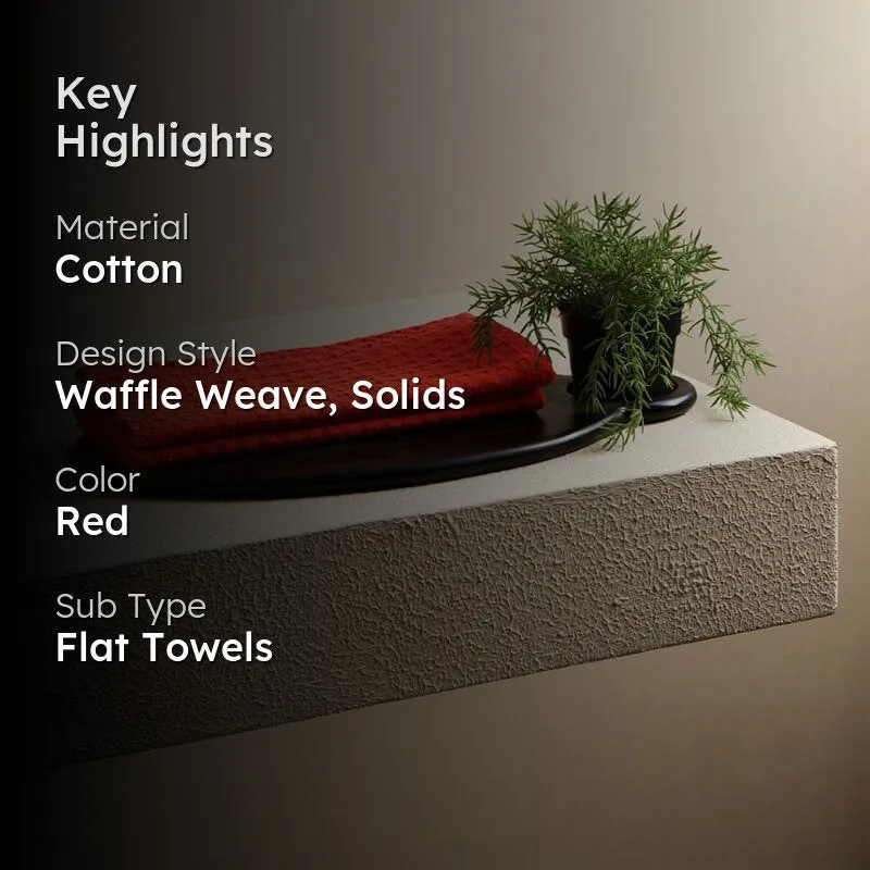Alyssa Waffle Hand Towel (Red) - Set Of Two media 2