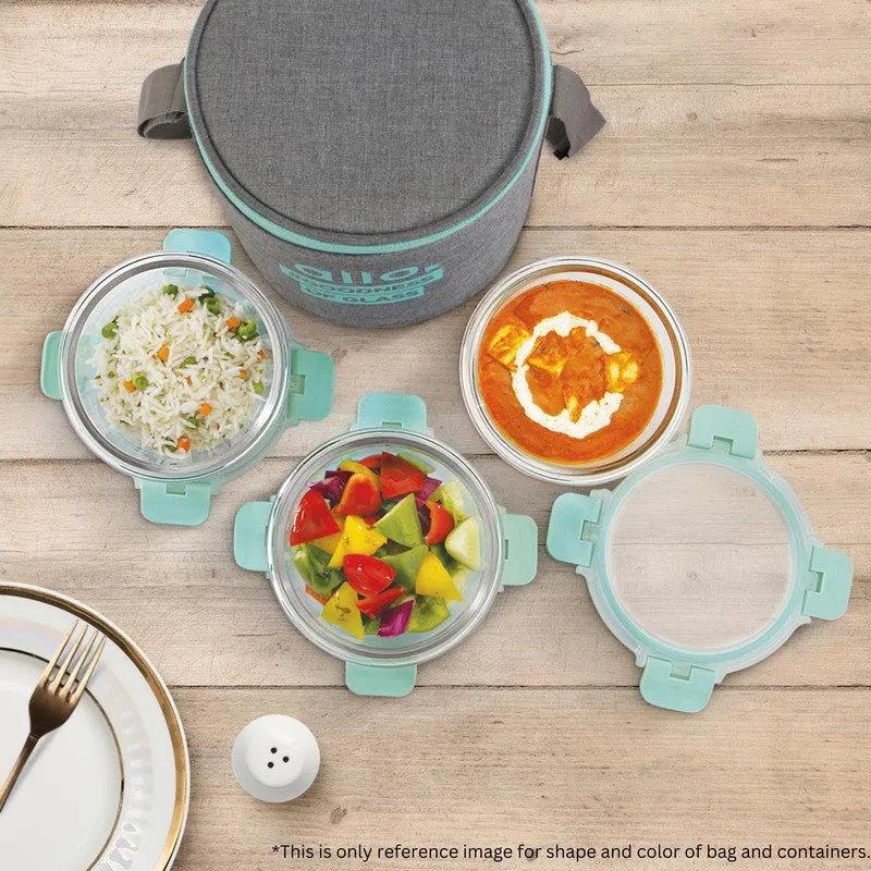 Pakvio Leak Proof Glass Lunch Box with Bag- Set of Three media 6