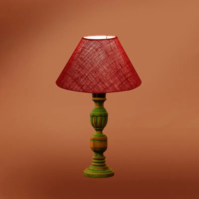 Arvello Aiven Wooden Table Lamp - Maroon media 7