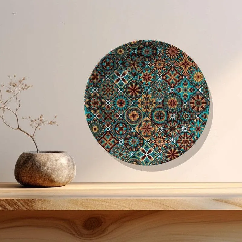 Ethnic Mandala Tiles Wall Plate - Turquoise media 3