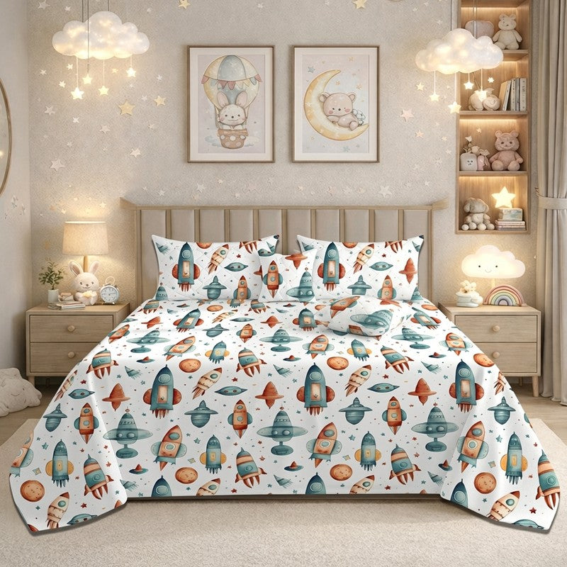 Rocket Man GlaceCotton Kids Bedding Set (180 GSM) - Five Piece Set media 3
