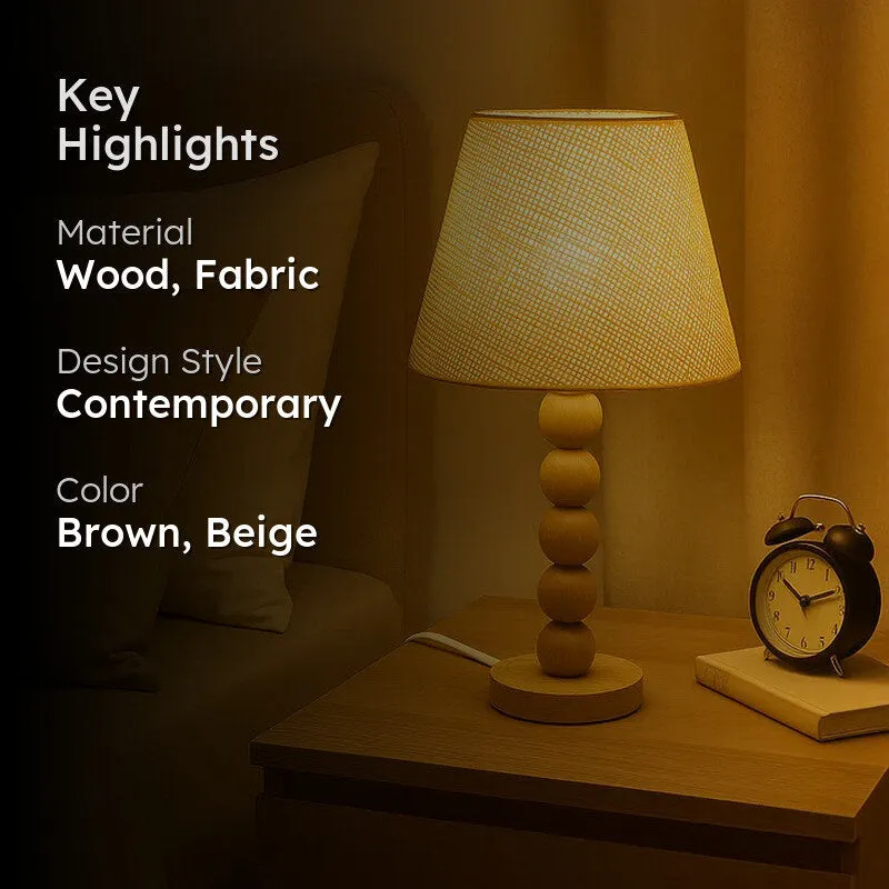 Grandell Wooden Table Lamp - Brown,Beige media 2
