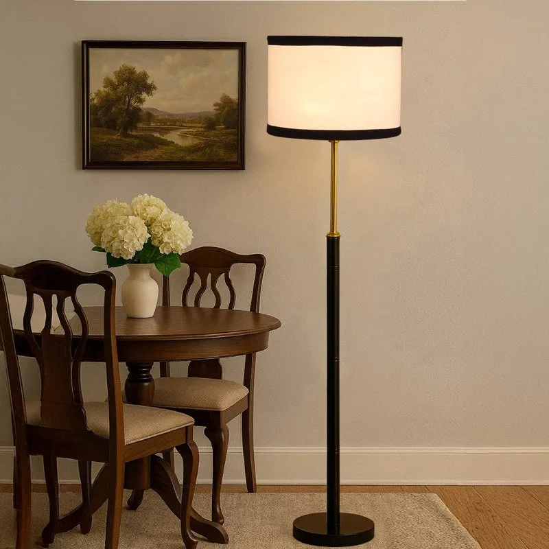 Nordic Glow Wooden Floor Lamp - White & Black media 3