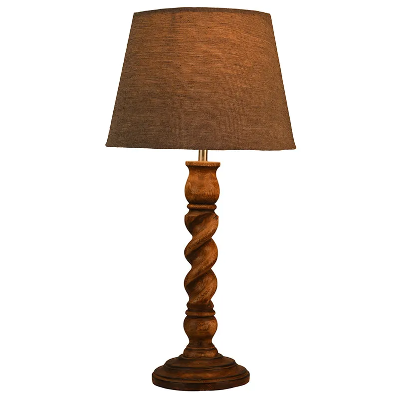 Spira Cone Cotton Table Lamp - Grey,Brown media 3