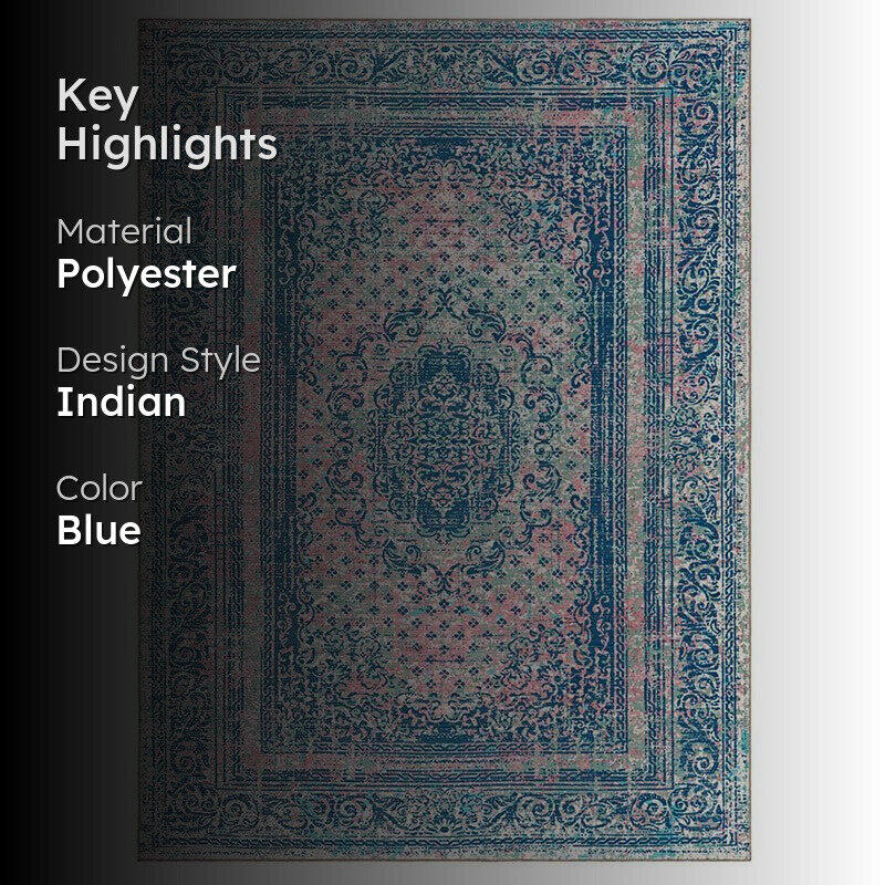 Nathan Ethnic Carpet - Sky Blue media 2