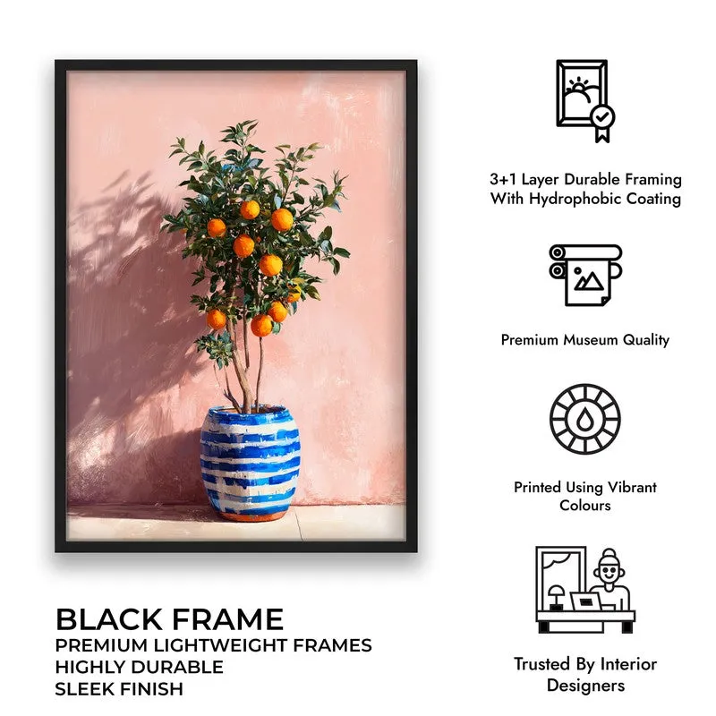 Sunlit Citrus Canvas Wall Painting - Black Frame media 9
