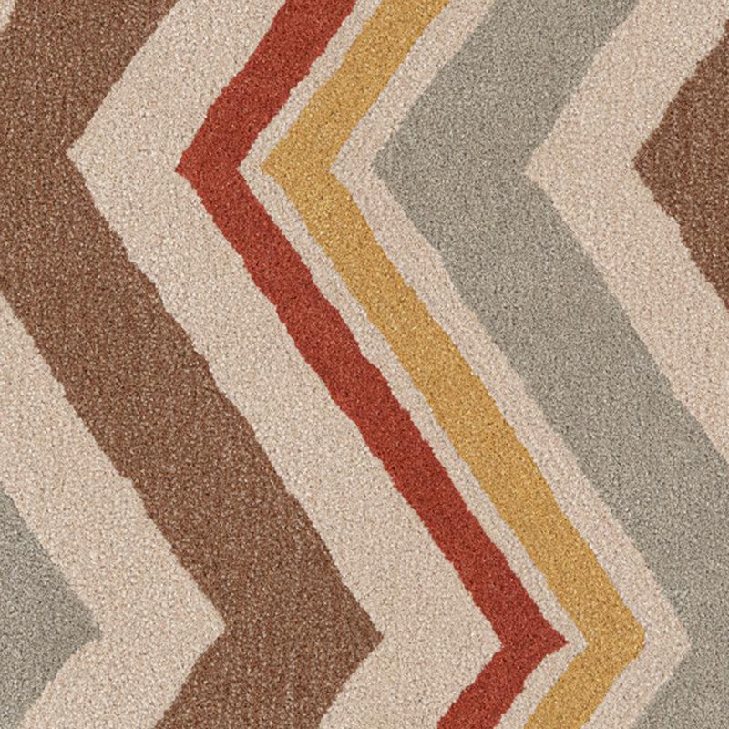 Peregrin Geometric Wool & Nylon Carpet - Brown & Red media 4