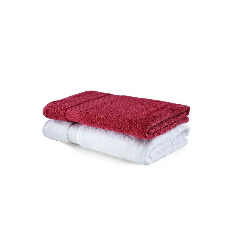 Miorah Bath Towel (Red & White) - Set Of Two media 4