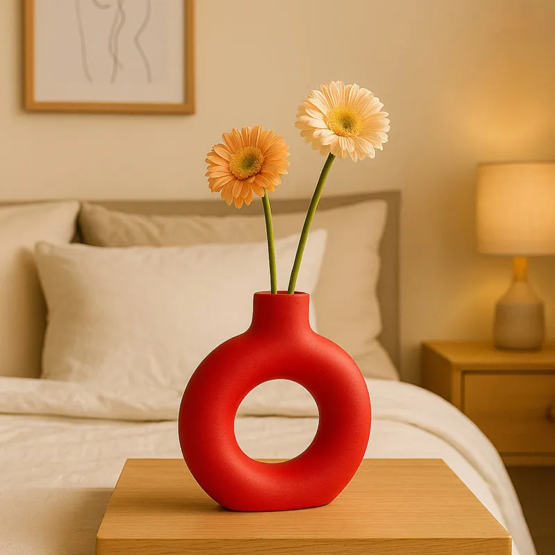 Melo Ceramic Vase - Red media 3
