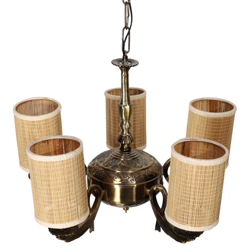 Fantasia Cylindrical Golden Antique Ceiling Lamp media 3