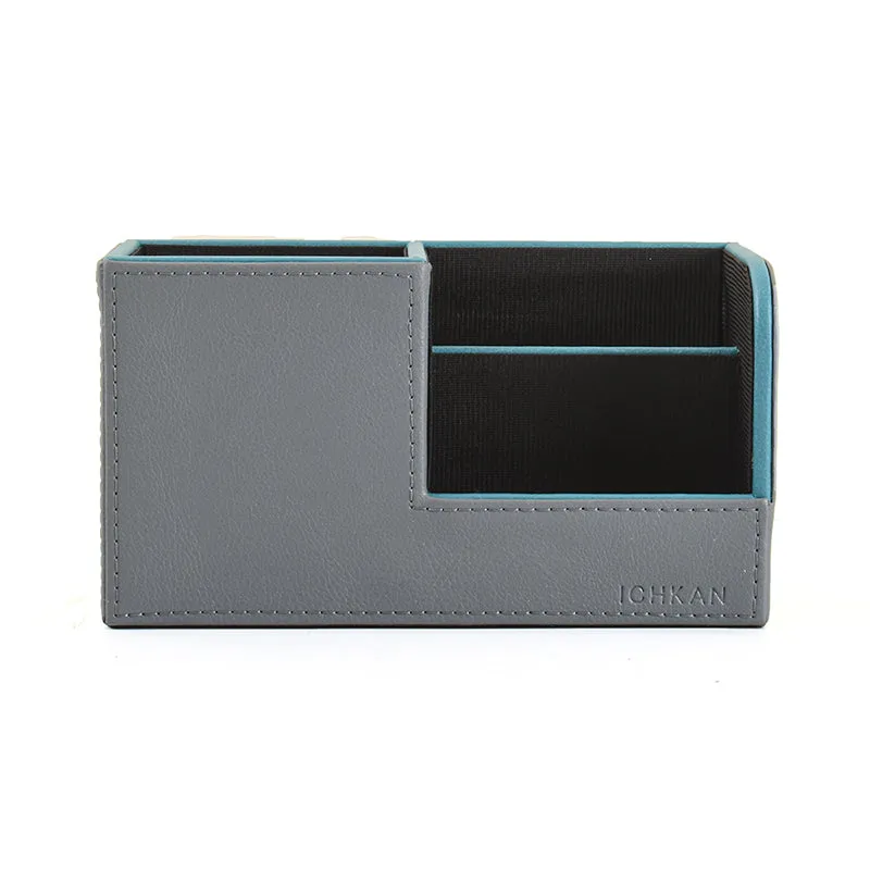 Tisca Faux Leather Desk Organizer - Grey media 4
