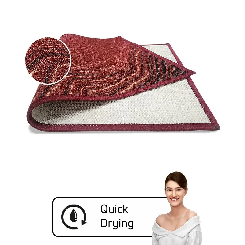 Dune Abstract Nylon Door Mats - Beige,Maroon media 4