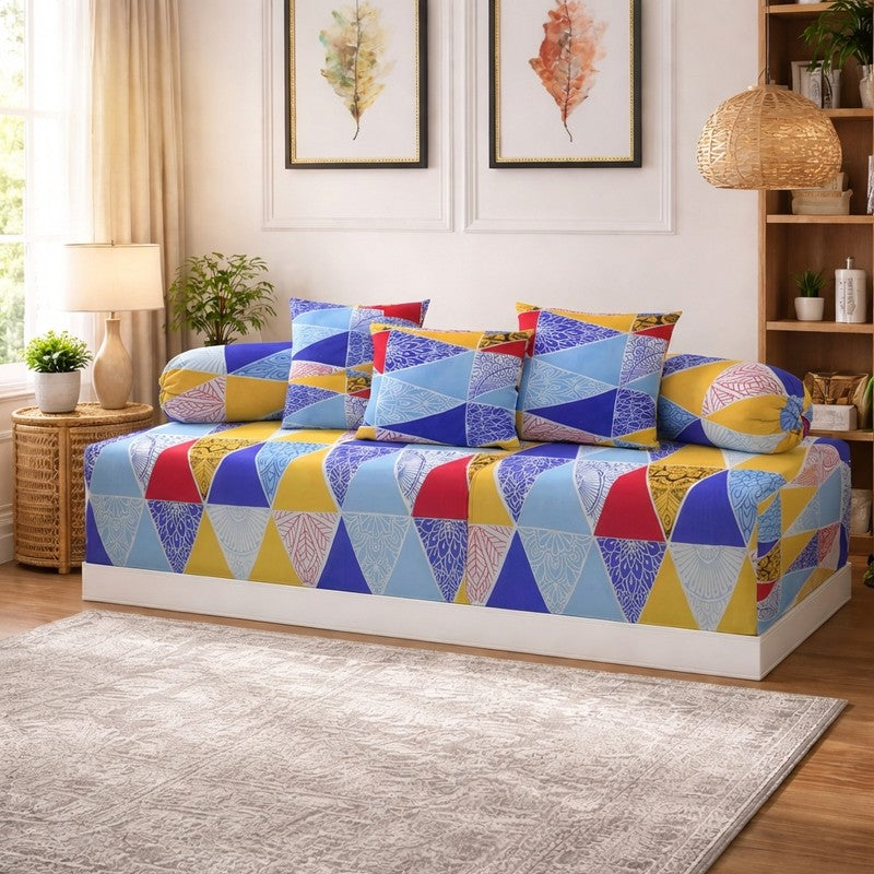 Linexa Printed Diwan Set - Six Piece Set