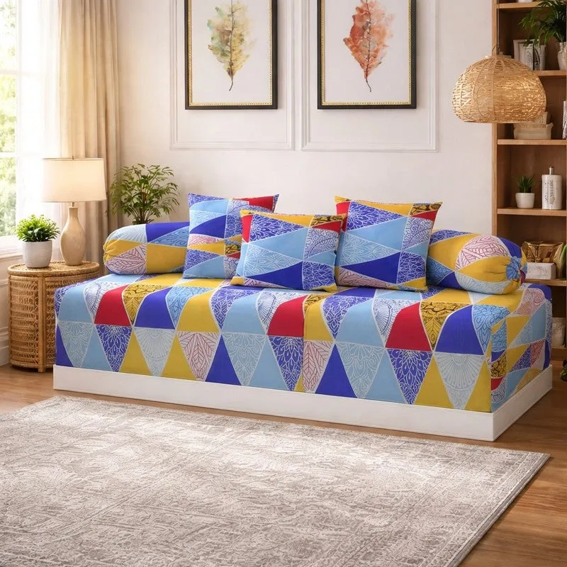 Linexa Printed Diwan Set - Six Piece Set media 1